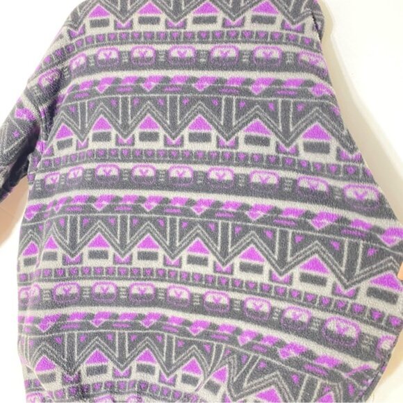 Vintage Rough Dress Purple Grey Geometric Print Half Zip Pullover Fleece XL - Picture 11 of 14